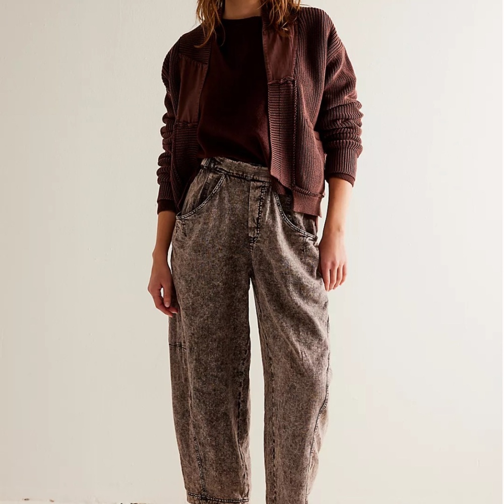 *SOLD* Free People High Road Washed Pull-On Barrel Pants